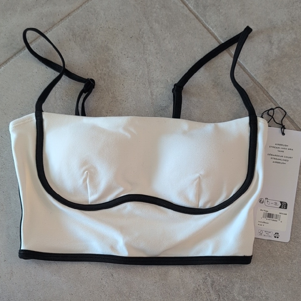 ALO Yoga White and Black Bra